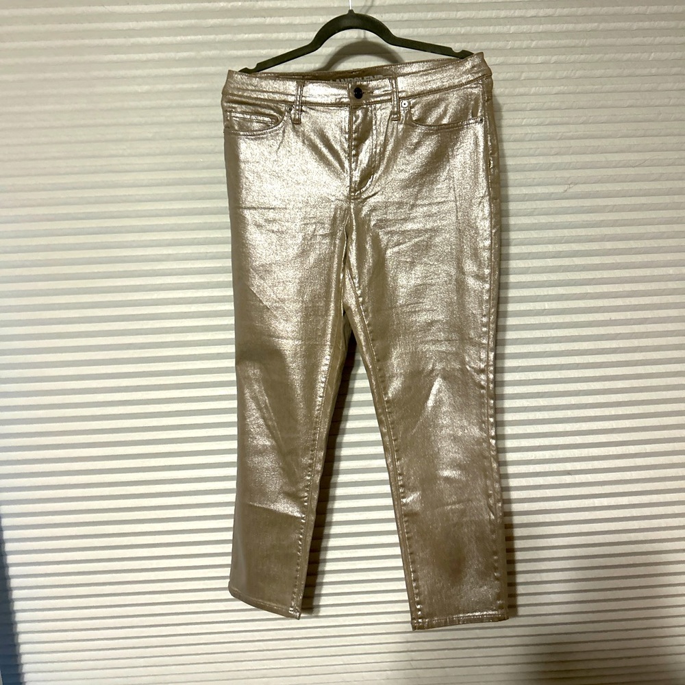 EUc metalic Champagne Ankle  Jeans 8p